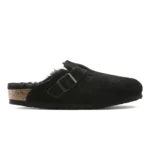 Birkenstock Boston Shearling Suede Clogs Black