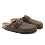 ⁦Birkenstock Boston Oiled Leather Clogs Habana⁩ – תמונה ⁦2⁩