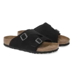 ⁦Birkenstock Zürich Suede Leather Sandals Black⁩ – תמונה ⁦2⁩