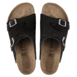 ⁦Birkenstock Zürich Suede Leather Sandals Black⁩ – תמונה ⁦3⁩